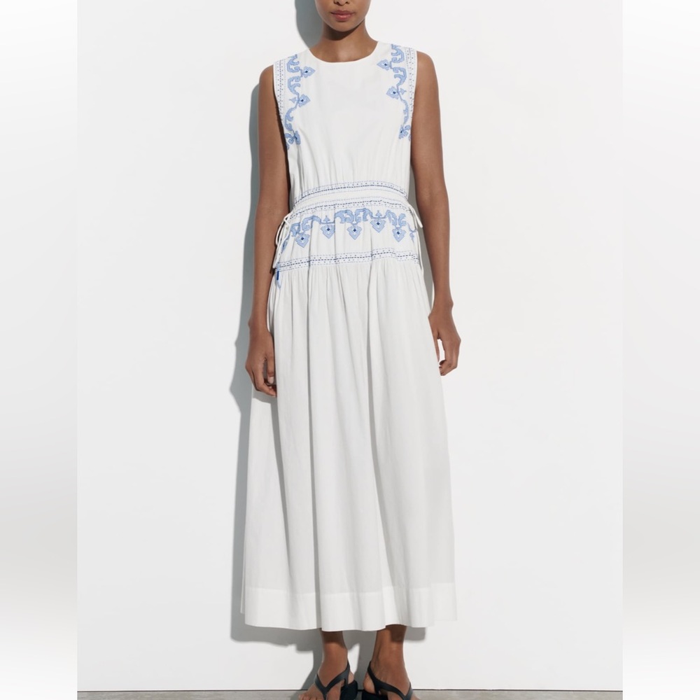 Zara Embroidered MIDI Dress